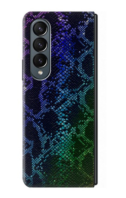 W3366 Rainbow Python Skin Graphic Print Hard Case For Samsung Galaxy Z Fold 4