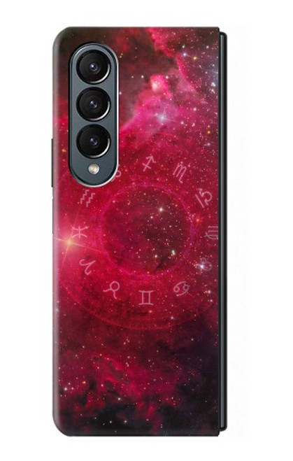 W3368 Zodiac Red Galaxy Hard Case For Samsung Galaxy Z Fold 4