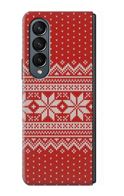 W3384 Winter Seamless Knitting Pattern Hard Case For Samsung Galaxy Z Fold 4