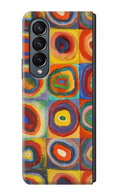 W3409 Squares Concentric Circles Hard Case For Samsung Galaxy Z Fold 4