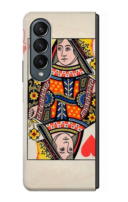 W3429 Queen Hearts Card Hard Case For Samsung Galaxy Z Fold 4