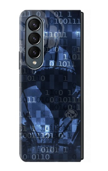 W3431 Digital Code Cyber Hacker Hard Case For Samsung Galaxy Z Fold 4