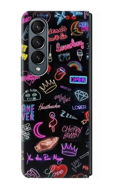 W3433 Vintage Neon Graphic Hard Case For Samsung Galaxy Z Fold 4