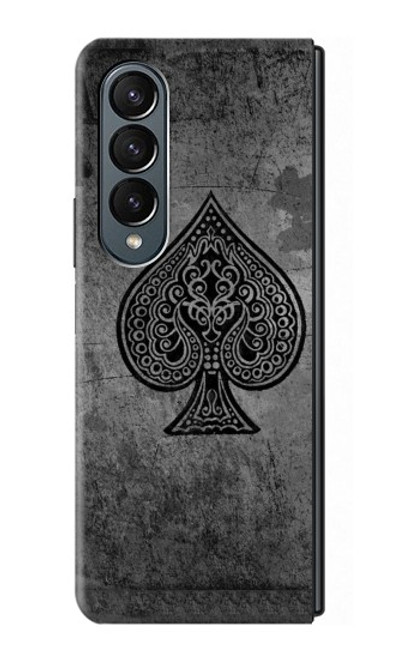 W3446 Black Ace Spade Hard Case For Samsung Galaxy Z Fold 4