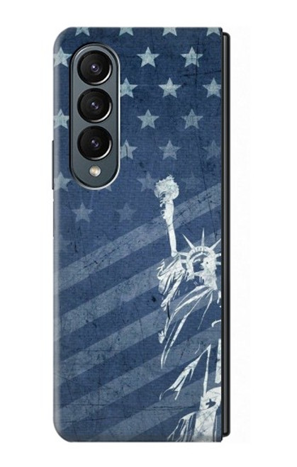 W3450 US Flag Liberty Statue Hard Case For Samsung Galaxy Z Fold 4