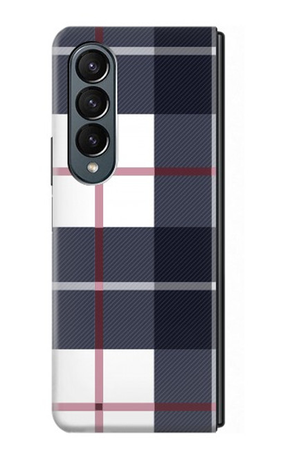 W3452 Plaid Fabric Pattern Hard Case For Samsung Galaxy Z Fold 4