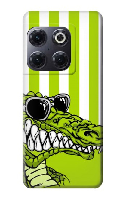 W2323 Funny Green Alligator Crocodile Hard Case and Leather Flip Case For OnePlus 10T