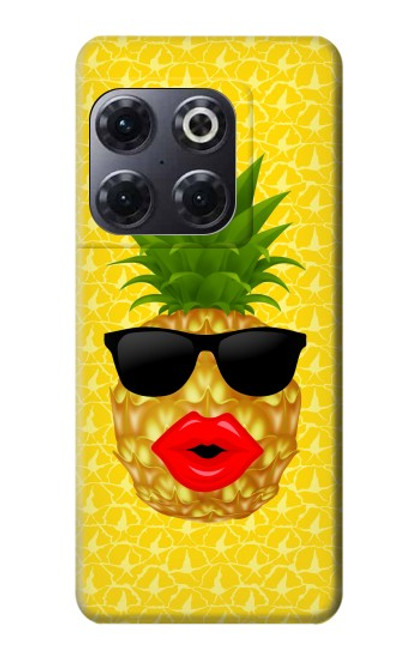 W2443 Funny Pineapple Sunglasses Kiss Hard Case and Leather Flip Case For OnePlus 10T