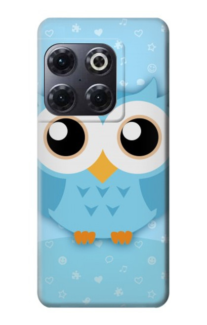 W3029 Cute Blue Owl Hard Case and Leather Flip Case For OnePlus 10T