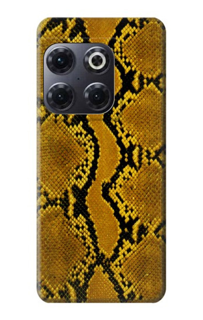 W3365 Yellow Python Skin Graphic Print Hard Case and Leather Flip Case For OnePlus 10T