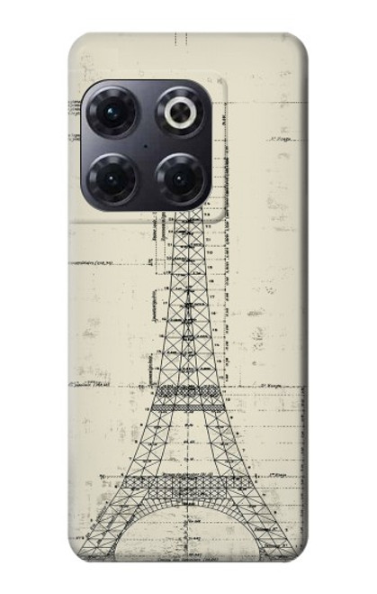 W3474 Eiffel Architectural Drawing Hard Case and Leather Flip Case For OnePlus 10T