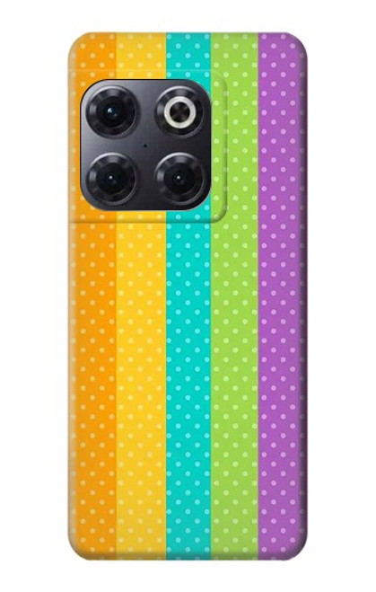 W3678 Colorful Rainbow Vertical Hard Case and Leather Flip Case For OnePlus 10T