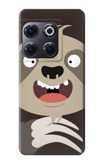 W3855 Sloth Face Cartoon Hard Case and Leather Flip Case For OnePlus 10T