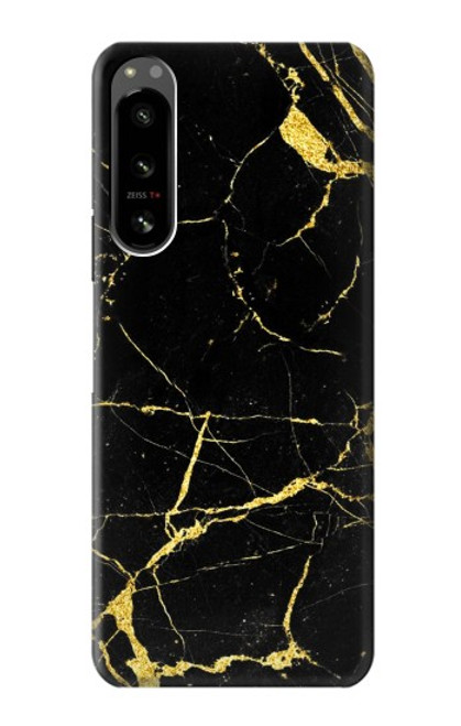 W2896 Gold Marble Graphic Printed Hard Case and Leather Flip Case For Sony Xperia 5 IV