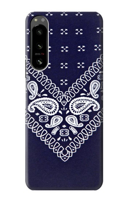 W3357 Navy Blue Bandana Pattern Hard Case and Leather Flip Case For Sony Xperia 5 IV