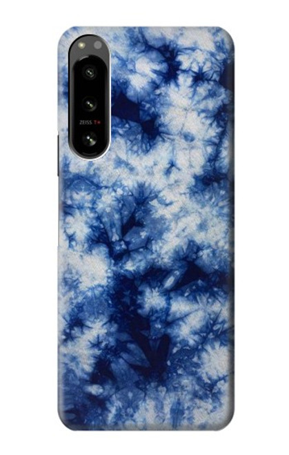 W3439 Fabric Indigo Tie Dye Hard Case and Leather Flip Case For Sony Xperia 5 IV