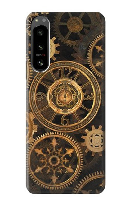 W3442 Clock Gear Hard Case and Leather Flip Case For Sony Xperia 5 IV