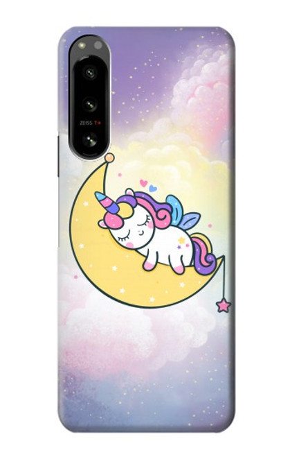 W3485 Cute Unicorn Sleep Hard Case and Leather Flip Case For Sony Xperia 5 IV