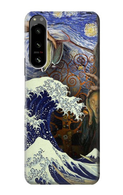 W3851 World of Art Van Gogh Hokusai Da Vinci Hard Case and Leather Flip Case For Sony Xperia 5 IV