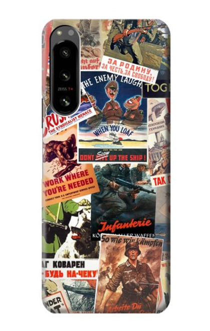 W3905 Vintage Army Poster Hard Case and Leather Flip Case For Sony Xperia 5 IV