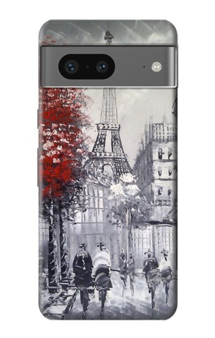 W1295 Eiffel Painting of Paris Hard Case and Leather Flip Case For Google Pixel 7