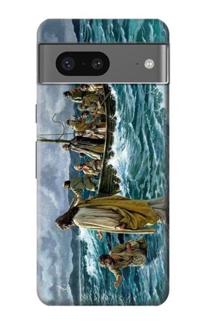 W1722 Jesus Walk on The Sea Hard Case and Leather Flip Case For Google Pixel 7