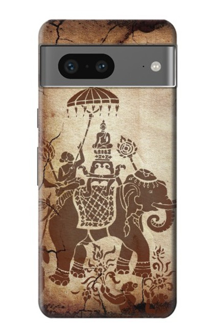 W2102 Thai Art Buddha on Elephant Hard Case and Leather Flip Case For Google Pixel 7