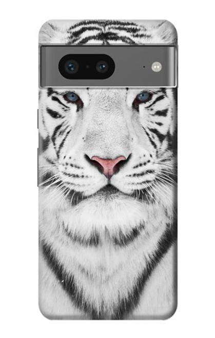 W2553 White Tiger Hard Case and Leather Flip Case For Google Pixel 7