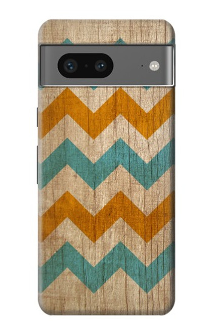 W3033 Vintage Wood Chevron Graphic Printed Hard Case and Leather Flip Case For Google Pixel 7