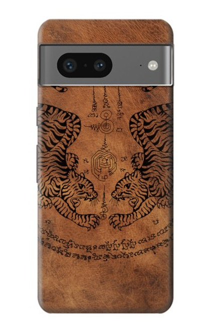 W3209 Sak Yant Twin Tiger Hard Case and Leather Flip Case For Google Pixel 7