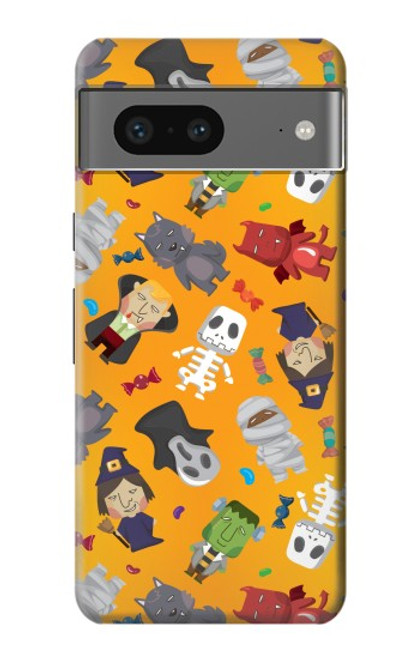 W3275 Cute Halloween Cartoon Pattern Hard Case and Leather Flip Case For Google Pixel 7