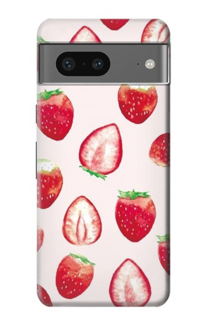 W3481 Strawberry Hard Case and Leather Flip Case For Google Pixel 7