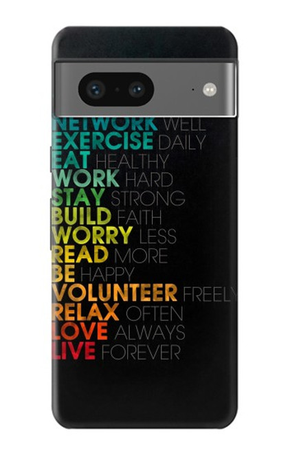W3523 Think Positive Words Quotes Hard Case and Leather Flip Case For Google Pixel 7