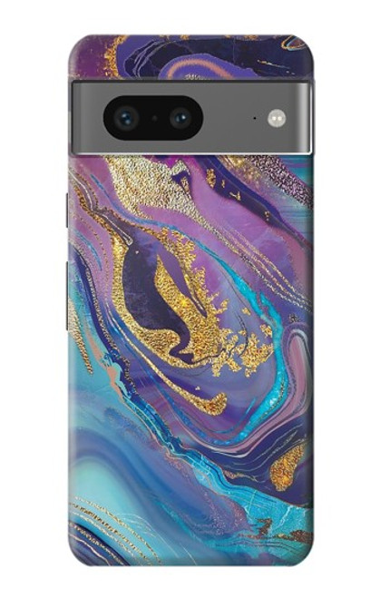 W3676 Colorful Abstract Marble Stone Hard Case and Leather Flip Case For Google Pixel 7