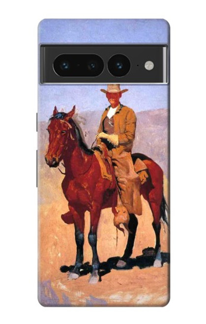 W0772 Cowboy Western Hard Case and Leather Flip Case For Google Pixel 7 Pro