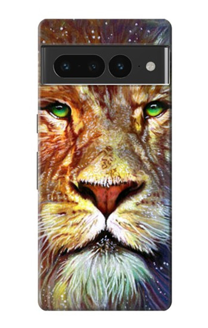 W1354 Lion Hard Case and Leather Flip Case For Google Pixel 7 Pro