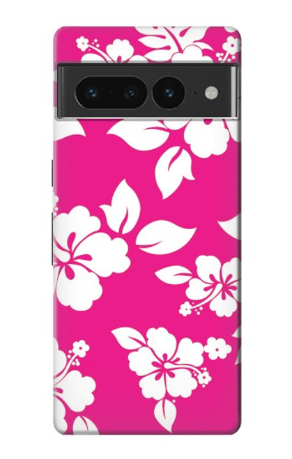 W2246 Hawaiian Hibiscus Pink Pattern Hard Case and Leather Flip Case For Google Pixel 7 Pro