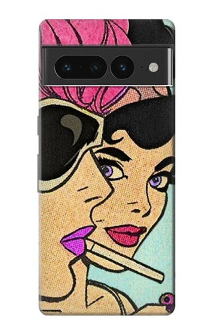 W3171 Girls Pop Art Hard Case and Leather Flip Case For Google Pixel 7 Pro