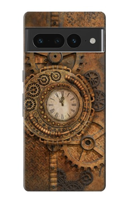 W3401 Clock Gear Steampunk Hard Case and Leather Flip Case For Google Pixel 7 Pro