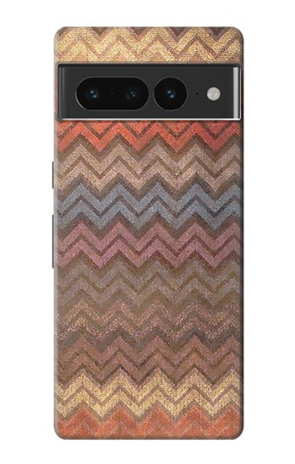 W3752 Zigzag Fabric Pattern Graphic Printed Hard Case and Leather Flip Case For Google Pixel 7 Pro