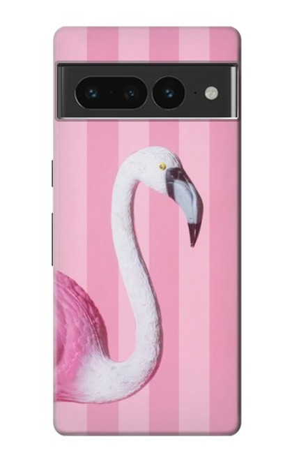 W3805 Flamingo Pink Pastel Hard Case and Leather Flip Case For Google Pixel 7 Pro