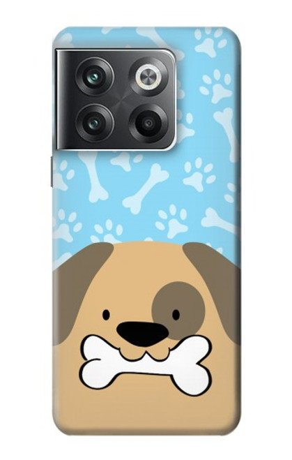 W2669 Cute Dog Paws Bones Cartoon Hard Case and Leather Flip Case For OnePlus Ace Pro