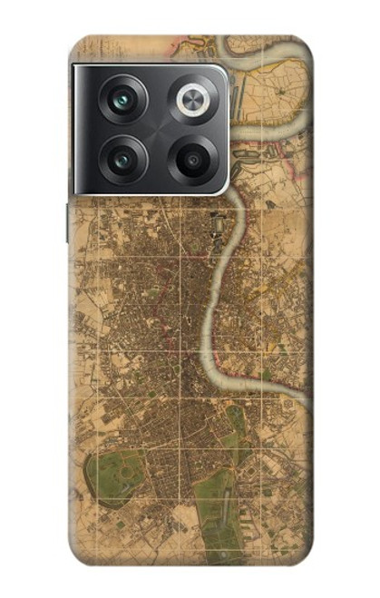 W3230 Vintage Map of London Hard Case and Leather Flip Case For OnePlus Ace Pro