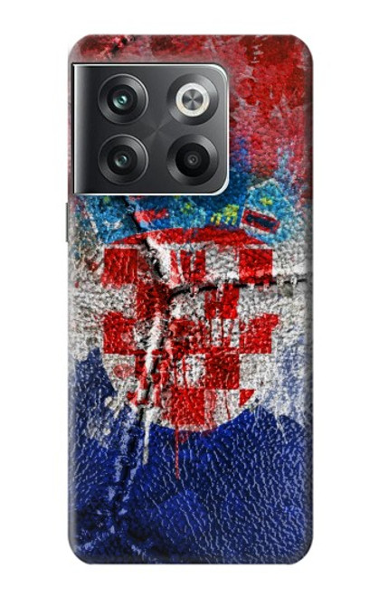 W3313 Croatia Flag Vintage Football Graphic Hard Case and Leather Flip Case For OnePlus Ace Pro