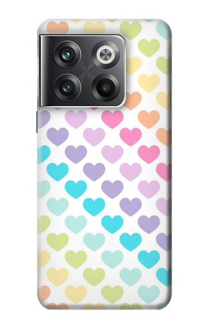 W3499 Colorful Heart Pattern Hard Case and Leather Flip Case For OnePlus Ace Pro