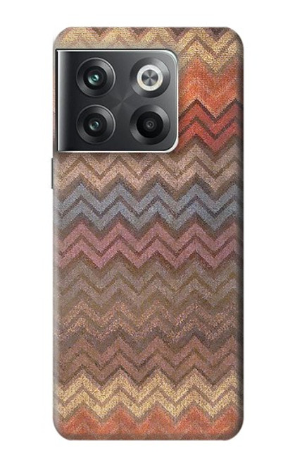 W3752 Zigzag Fabric Pattern Graphic Printed Hard Case and Leather Flip Case For OnePlus Ace Pro