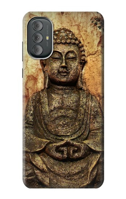 W0344 Buddha Rock Carving Hard Case and Leather Flip Case For Motorola Moto G Power 2022, G Play 2023