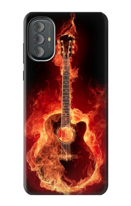 W0415 Fire Guitar Burn Hard Case and Leather Flip Case For Motorola Moto G Power 2022, G Play 2023