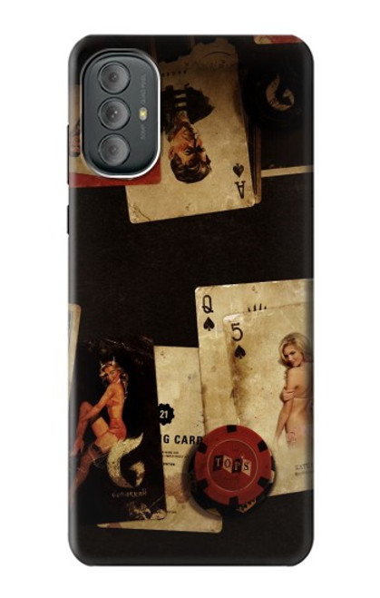 W1069 Old Vintage Sexy Poker Hard Case and Leather Flip Case For Motorola Moto G Power 2022, G Play 2023