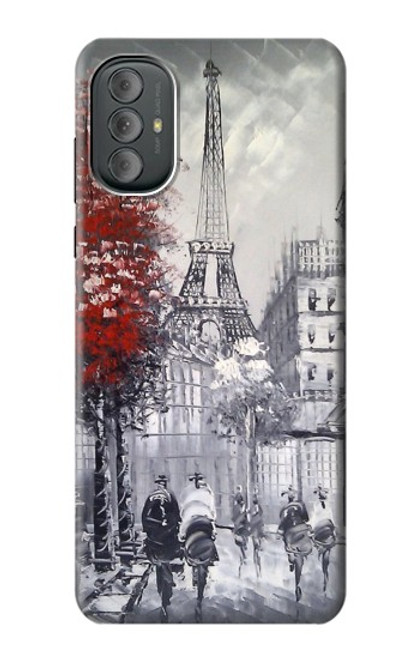 W1295 Eiffel Painting of Paris Hard Case and Leather Flip Case For Motorola Moto G Power 2022, G Play 2023